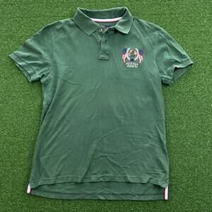 Vintage U.S. Polo Assn. Denim Co Green Cotton Pique Polo Shirt Sz M